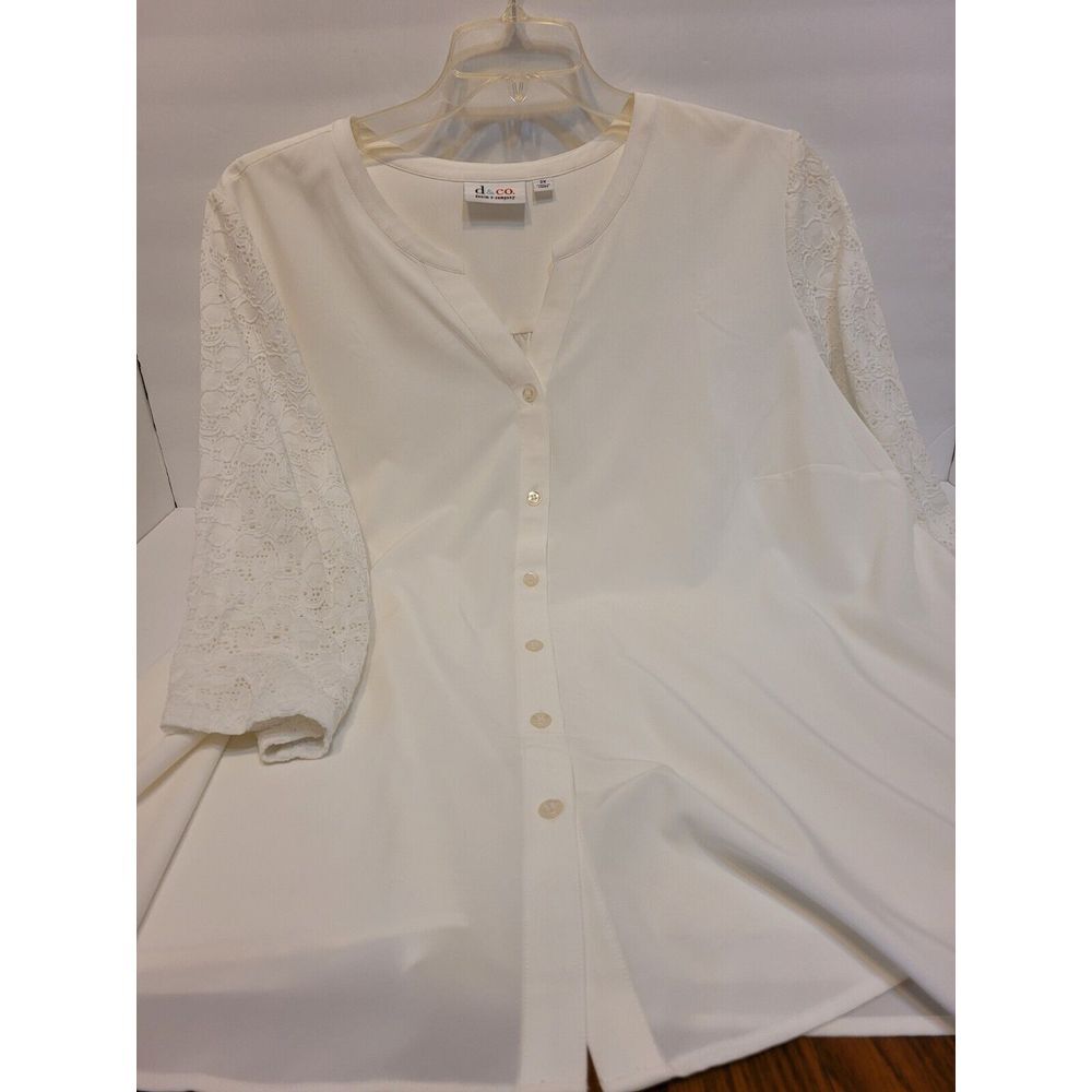 Denim & Co. white blouse, plus‎ size 2X